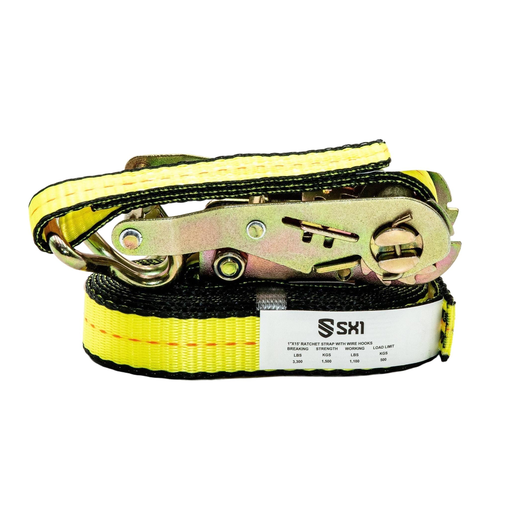 1 in Ratchet Strap With Wire Hooks