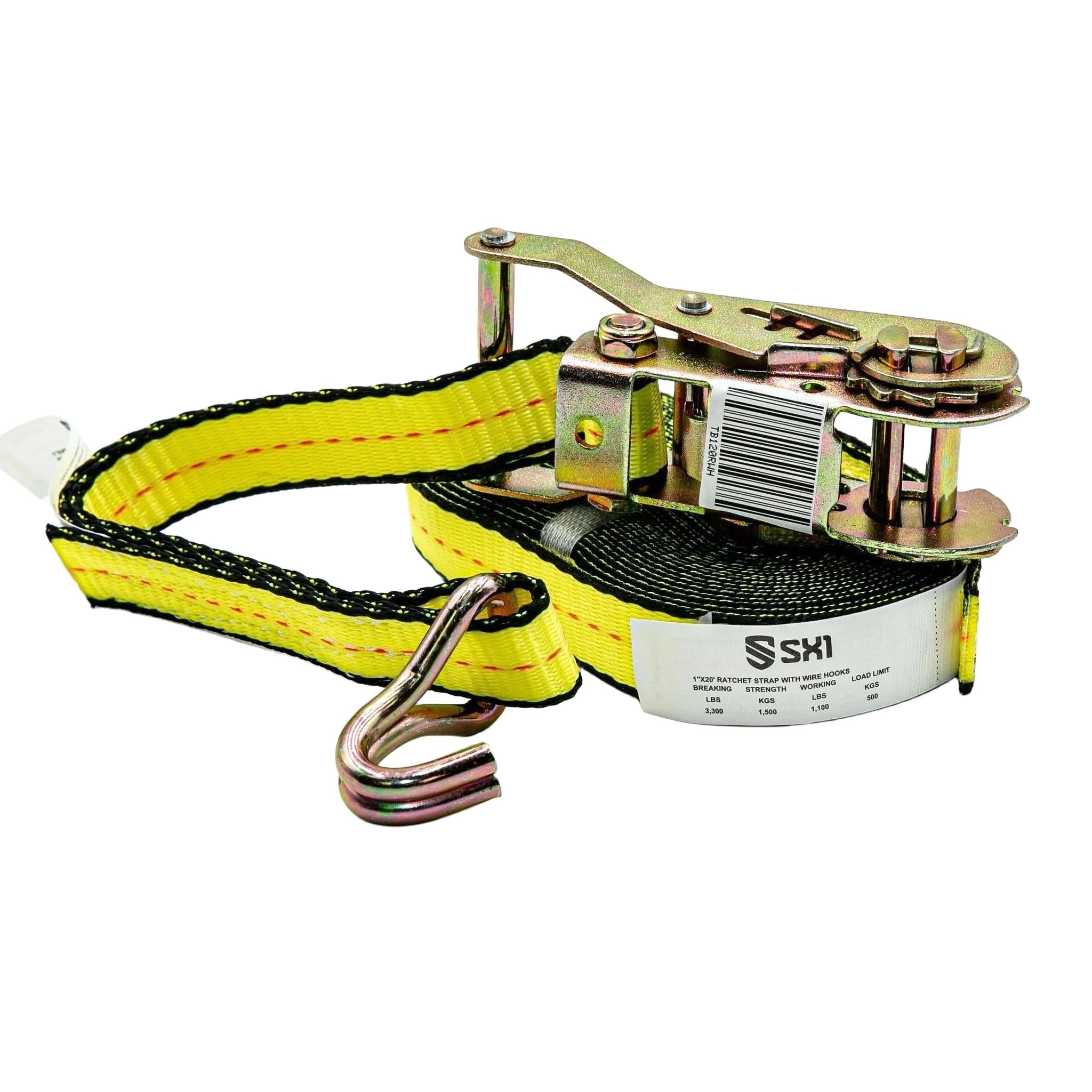 1 in Ratchet Strap With Wire Hooks
