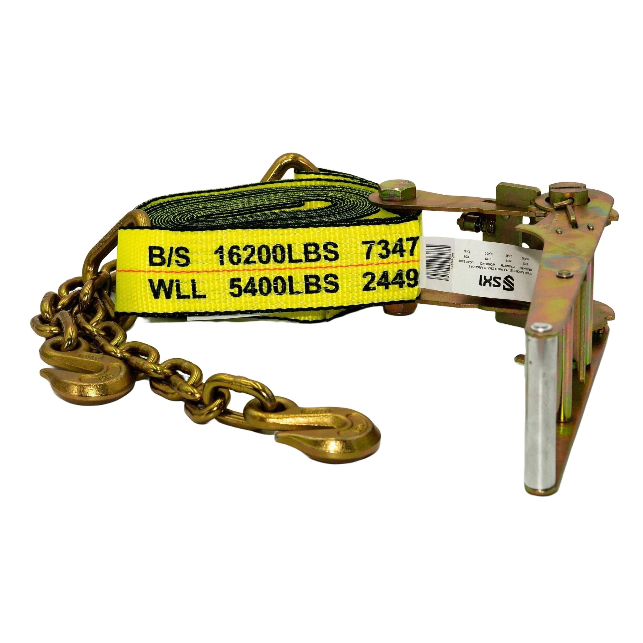 3 in Ratchet Strap ASSY With Chain Anchors