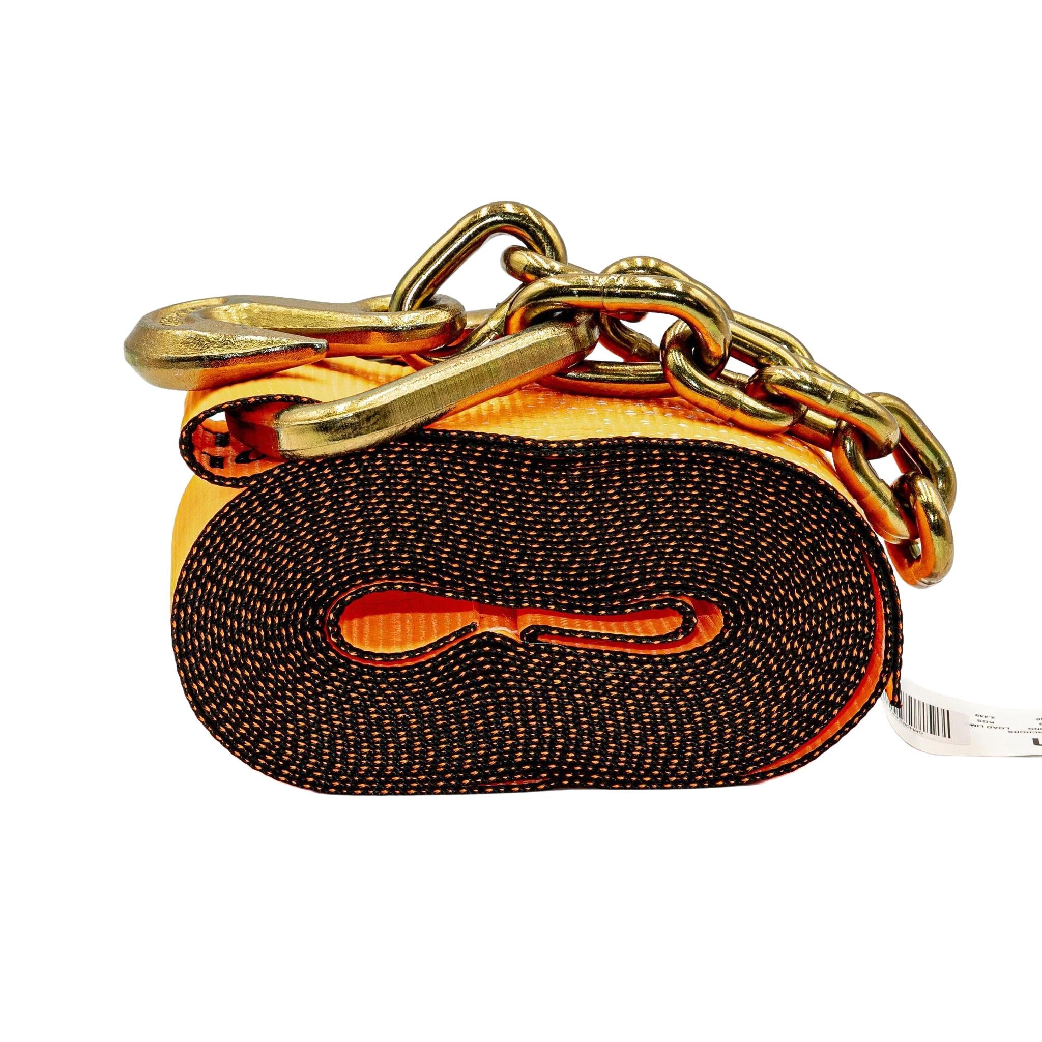 4 in Winch Strap With Chain Anchor