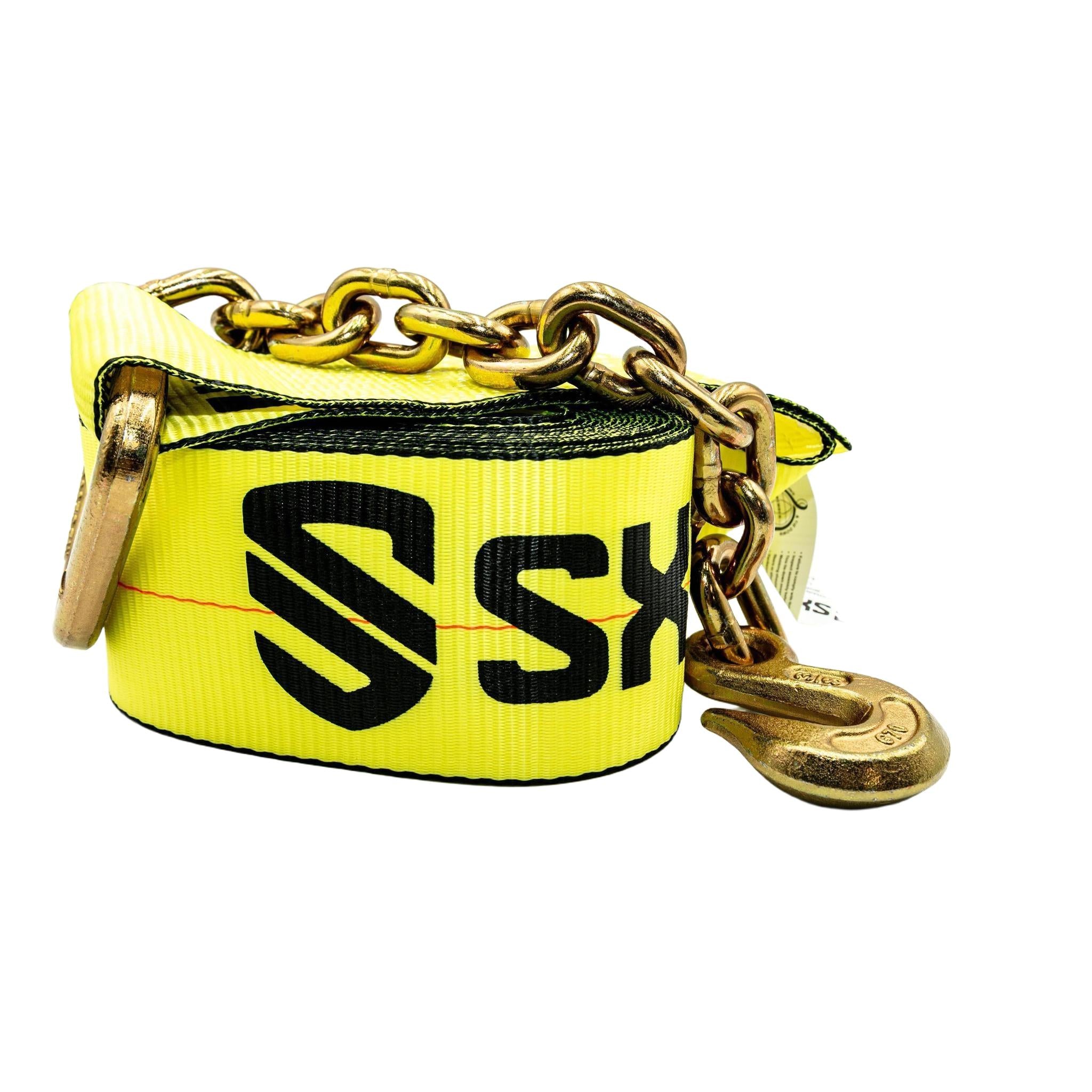 4 in Winch Strap With Chain Anchor