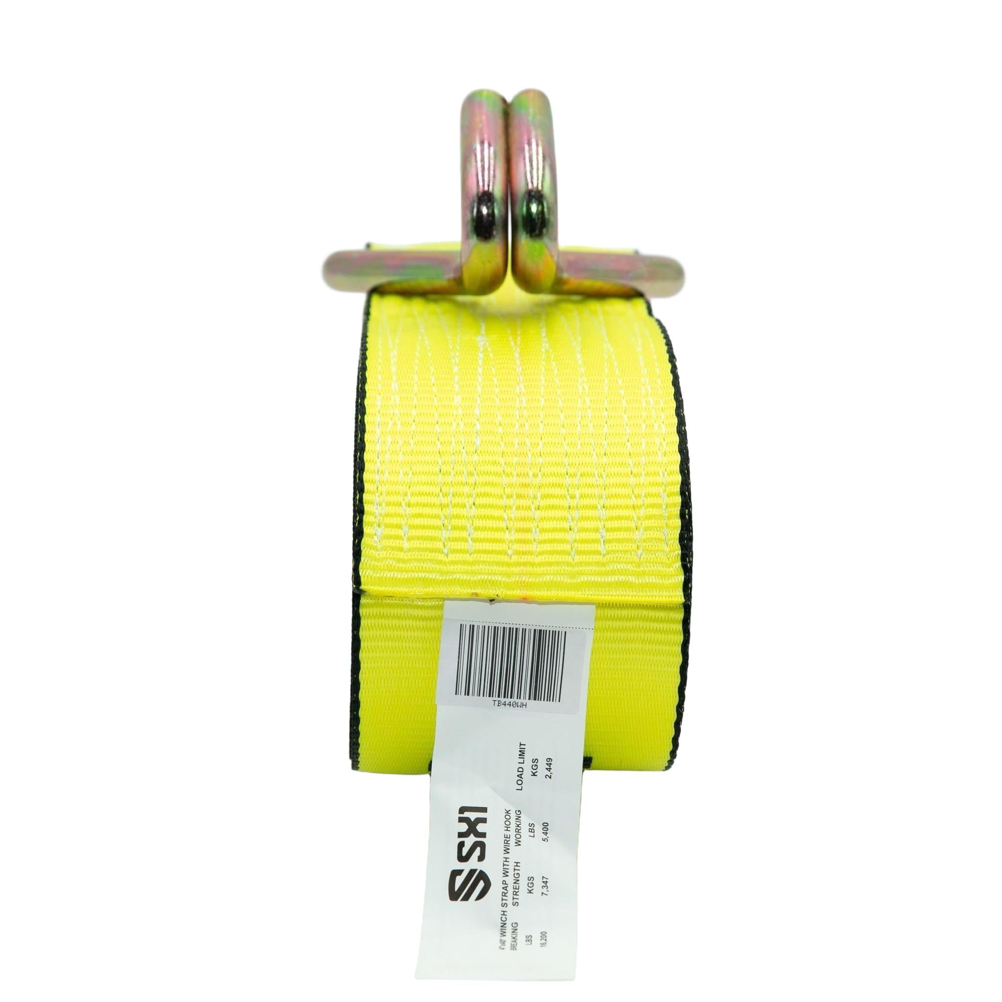 4 in Winch Strap with Wire Hook