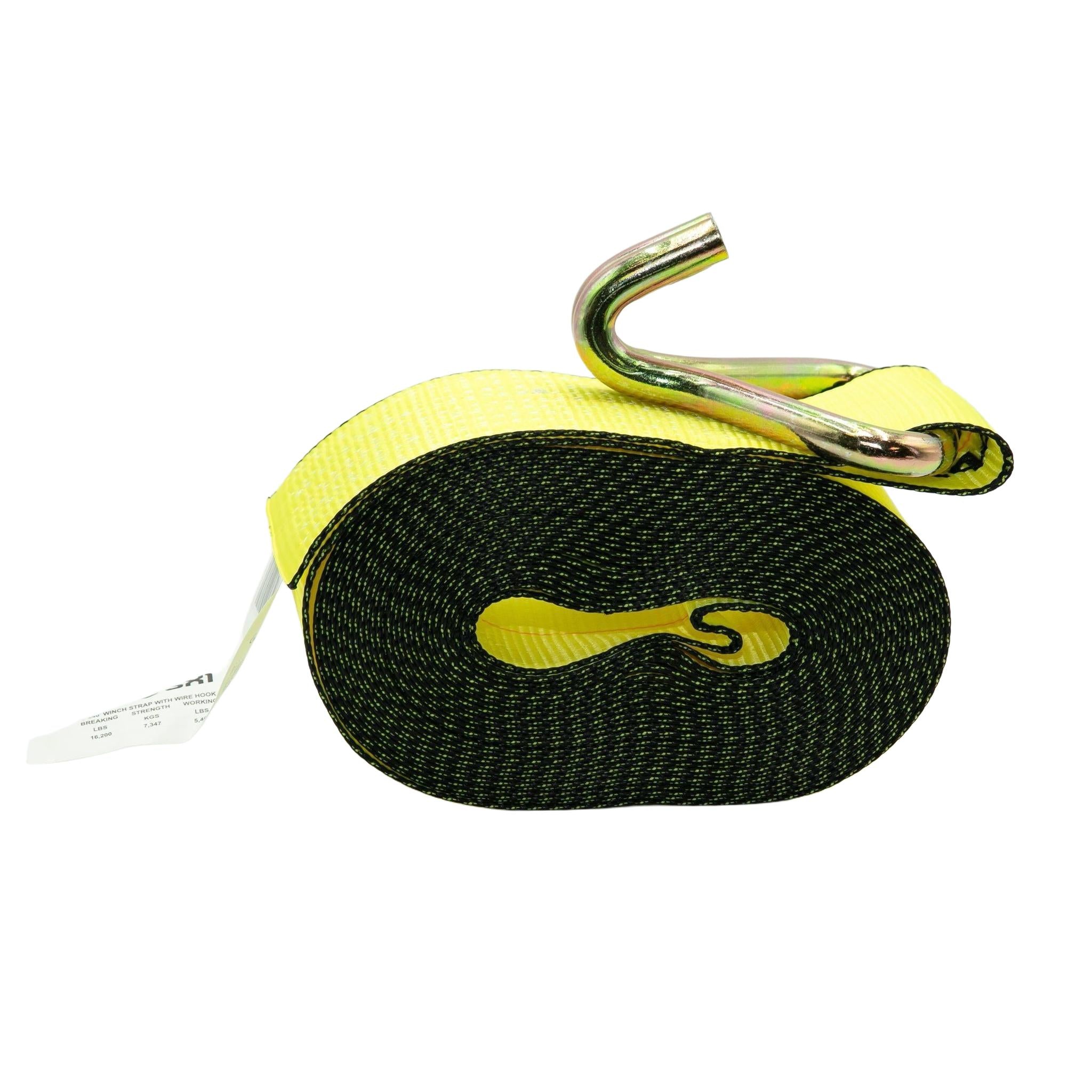 4 in Winch Strap with Wire Hook