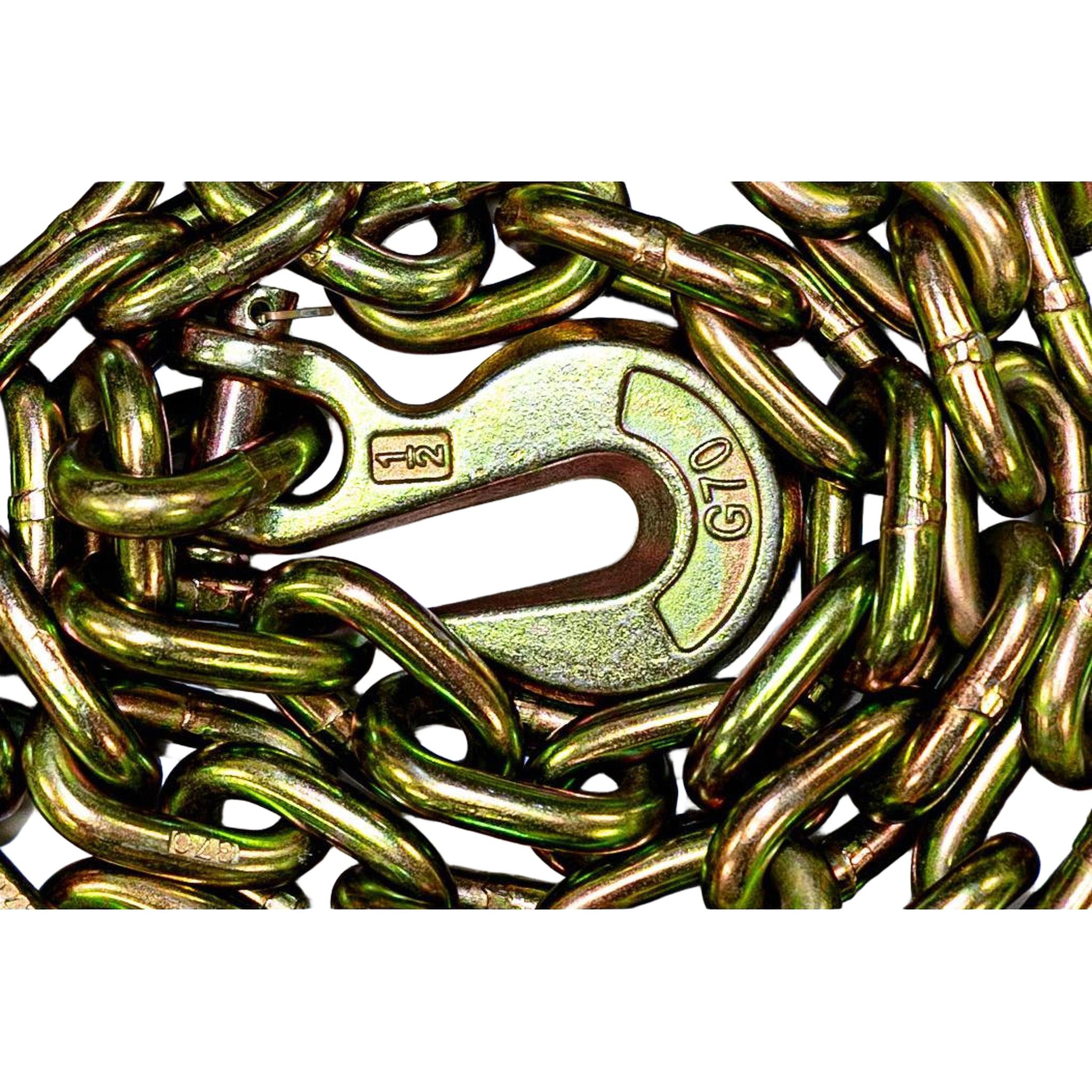 1/2 in G70 Chain with Clevis Grab Hooks