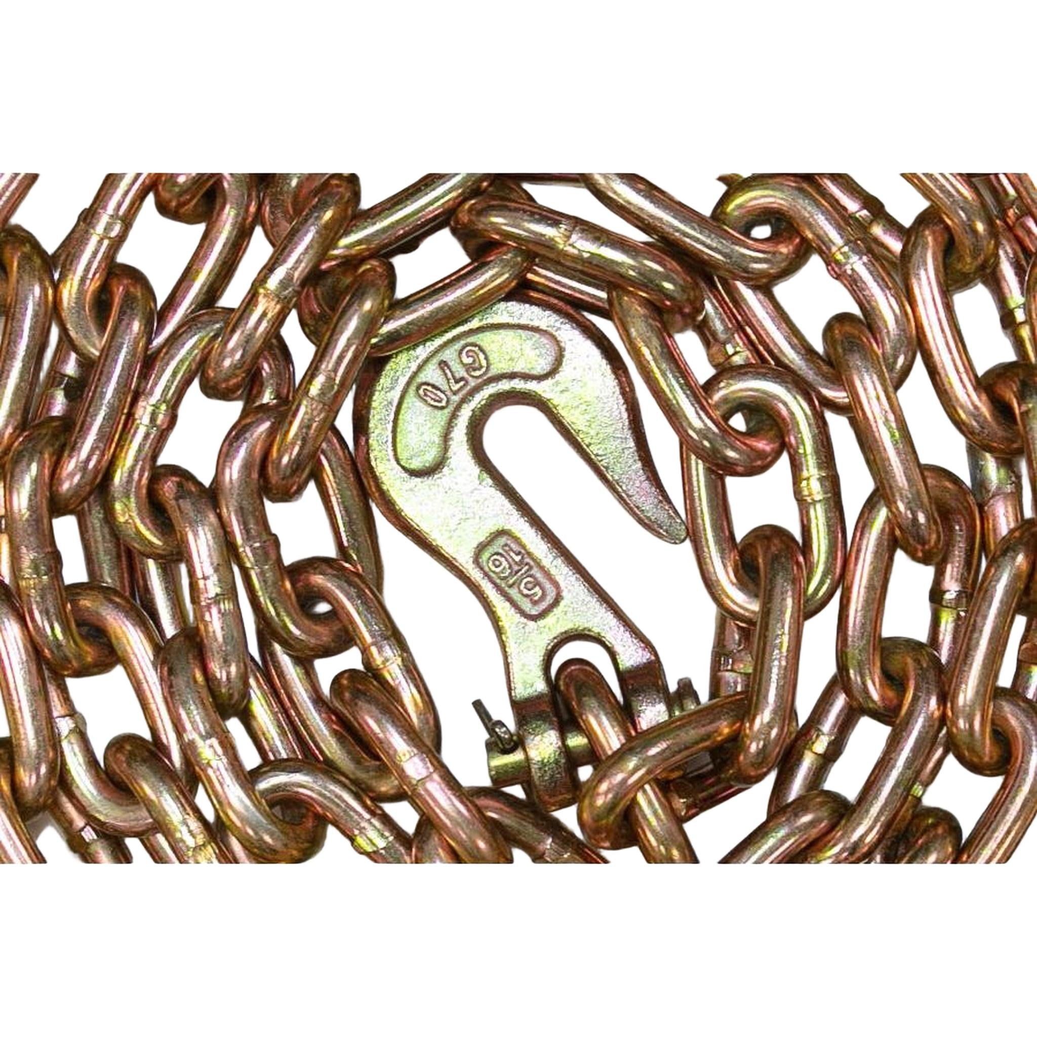 5/16 in G70 Chain with Clevis Grab Hooks