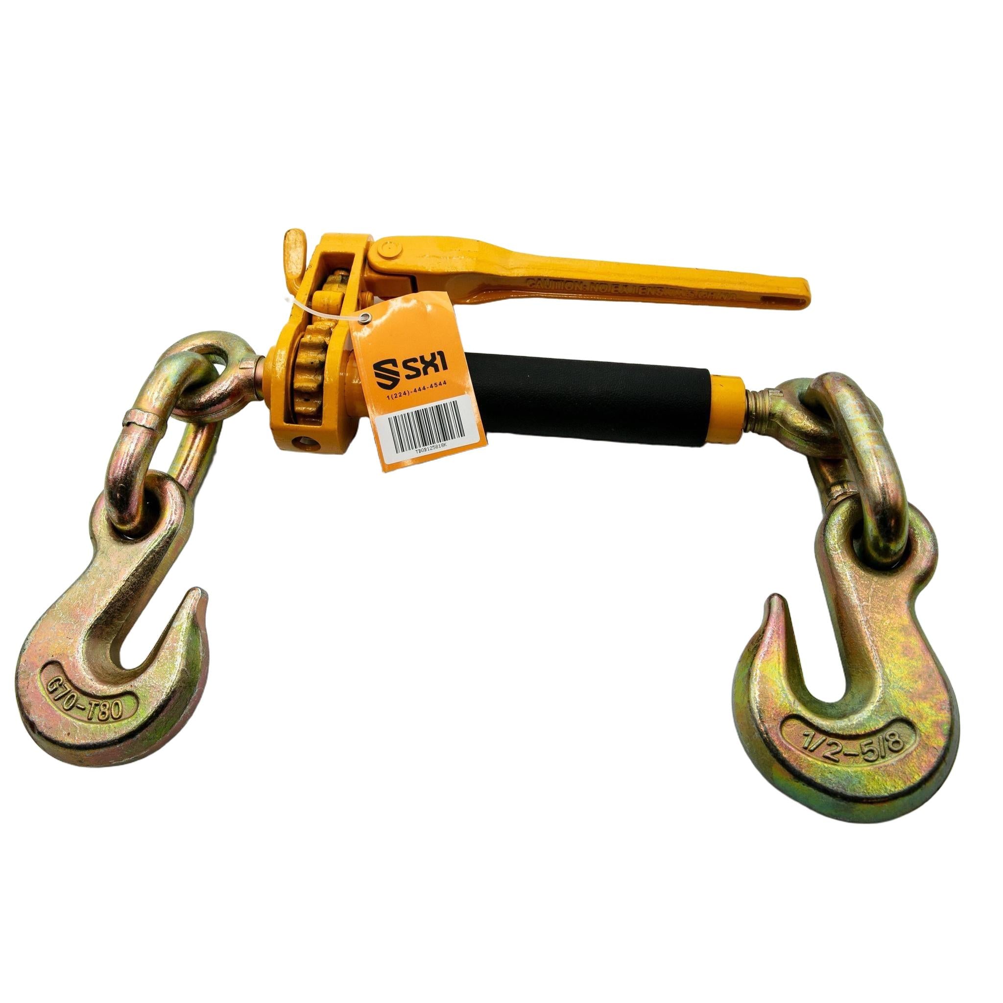 Folding Handle Ratchet Load Binder With Grab Hooks